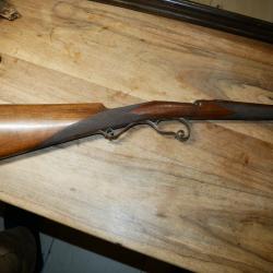 Très belle crosse de carabine Warnant, avec de belles gravures et beau bois