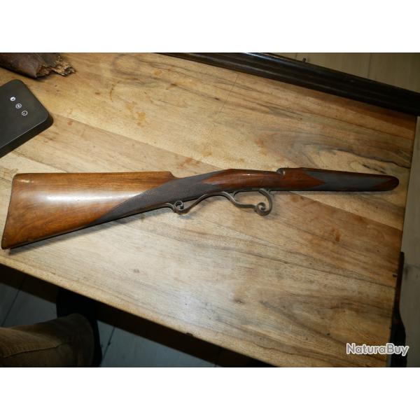 Trs belle crosse de carabine Warnant, avec de belles gravures et beau bois