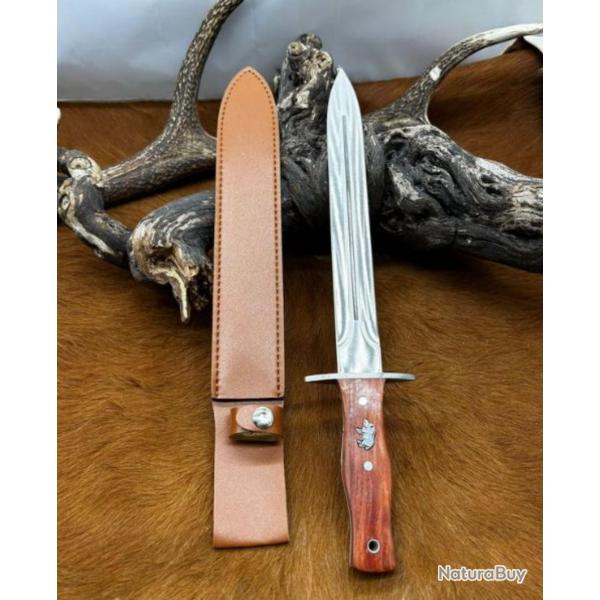 Dague de chasse - incrustation sanglier sur le manche (2)