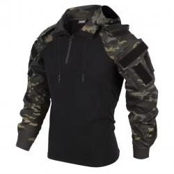 Chemise d'extérieur camouflage - Combat T-Shirt à capuche ( Camo Forêt Foncé) (4)