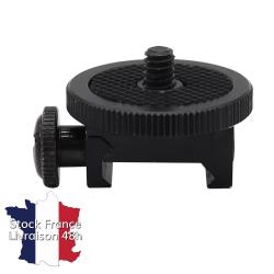 Adaptateur pour cam&eacute;ra et accessoire &agrave; vis 1/4" sur rail picatinny 20 mm - Stock France