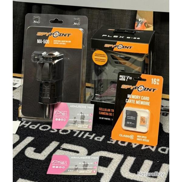 OFFRE NB SPYPOINT FLEX-E36 + SUPPORT MURAL + CARTE SD LIVRAISON OFFERTE