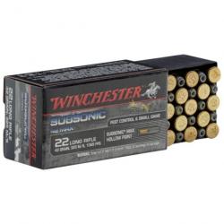 Boîte de 50 balles cal.22 long rifle subsonique 42g, 325 m/s et 1065 FPS à tête ronde - Winchester