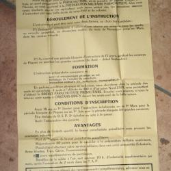 1960 : Rare affiche de recrutement pour la pr&eacute;paration militaire parachutiste.