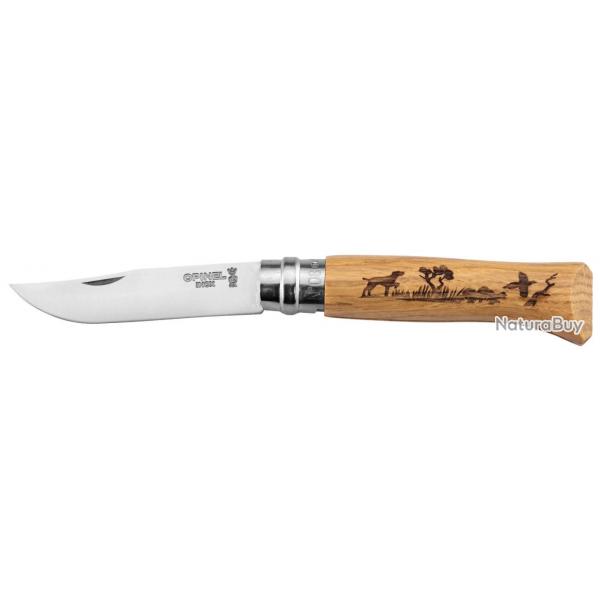 Couteau Opinel 8 Inox Chien Chne
