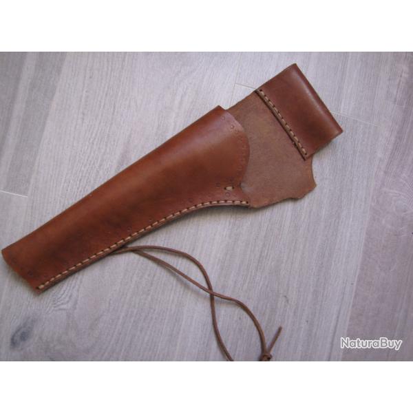 Holster Western artisanal ( fait main ) en cuir pour rvolver type Remington 1858