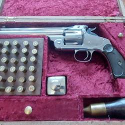 SMITH & WESSON N°3 AUTHENTIQUE ET RARE mod TARGET cal 38-44 ET SON COFFRET DE TIR.
