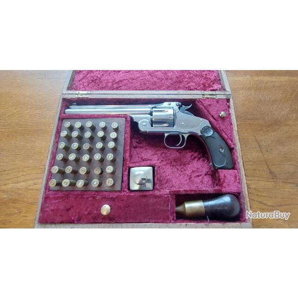 SMITH & WESSON N3 AUTHENTIQUE ET RARE mod TARGET cal 38-44 ET SON COFFRET DE TIR.