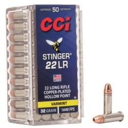 BALLES 22LR STINGER 32GR CUIVREE - CCI