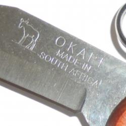 NEUF 24cm 1 GRAND COUTEAU DE POCHE PLIANT A PALME CRAN STYLE OKAPI SOUTH AFRICA - CHINE REPRO
