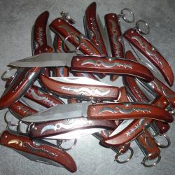 NEUF LOT 10 COUTEAU DE POCHE PLIANT A PALME CRAN STYLE OKAPI SANS MARQUE CRA-CRA