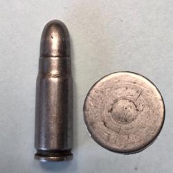 Une rare  fausse cartouche 7,63 Mauser Werkzeug  pour armurier en acier nickelé