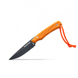 Wildsteer TROLL - Couteau compact lame 14C28N avec manche tactiprène noir et étui Kydex