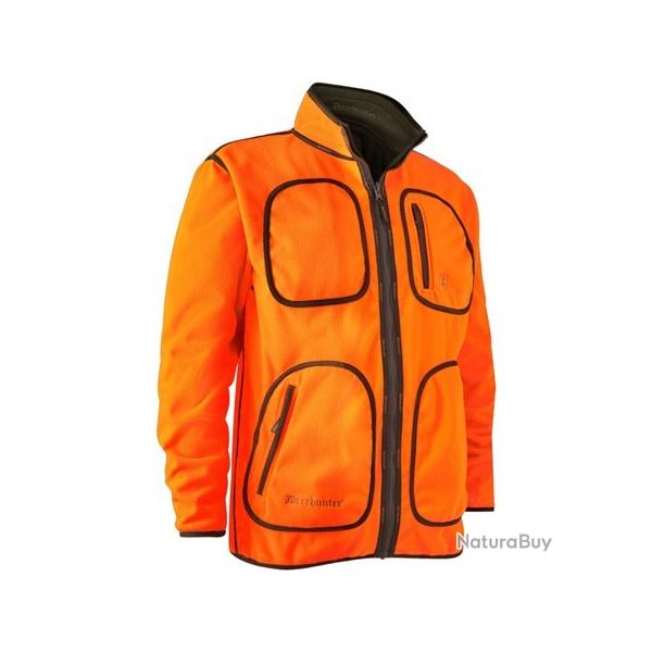 Polaire Deerhunter Gamekeeper Bonded Fleece Rvrsible - Kaki/Orange