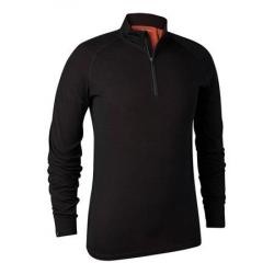sous-Vêtement Homme Deerhunter Demi-Zippé Quinn Merino - Black Oak