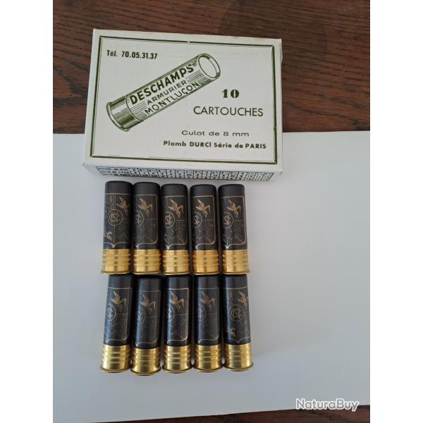 Bote de10 belles cartouches anciennes cal 16 douilles cartons  de la CARTOUCHERIE  NATIONALE