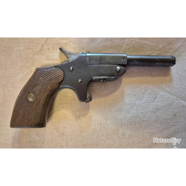 Petit pistolet de cycliste 6mm parfait etat de prsentation et de fonctionnement