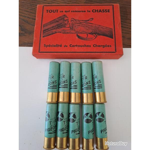 Bote de10 belles cartouches anciennes cal 20 douilles cartons  TIR AUX  PIGEONS