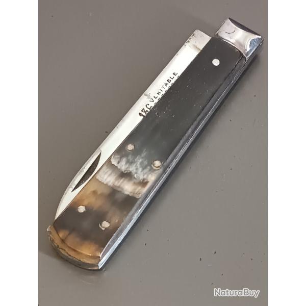 ANCIEN COUTEAU GARONNAIS, 136 DECONCHE, THIERS, XXme, manche en CORNE.