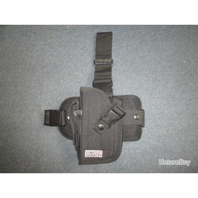 Holster De Jambe Tactique MFH - Gaucher - Noir - Chasse, Airsoft, Patrouille - Neuf