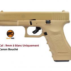 Pistolet Gap Désert, réplique du Glock 17 Cal 9 mm à blanc uniquement