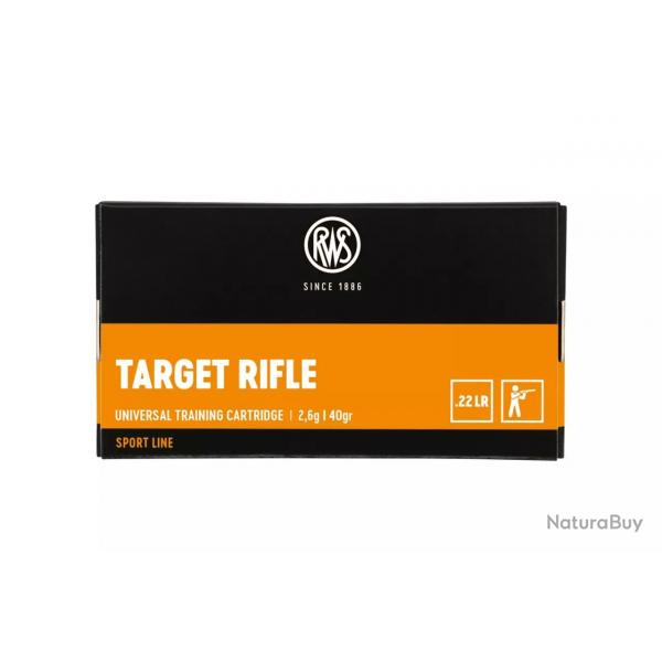50 balles TARGET RIFLE 22LR 40GRS RWS