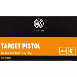 50 balles TARGET PISTOL 22LR 40GRS RWS