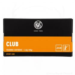 50 balles CLUB Cal.22LR 40grs RWS