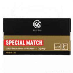 Boite de 50 balles RWS Special Match Cal.22Lr 40Grs