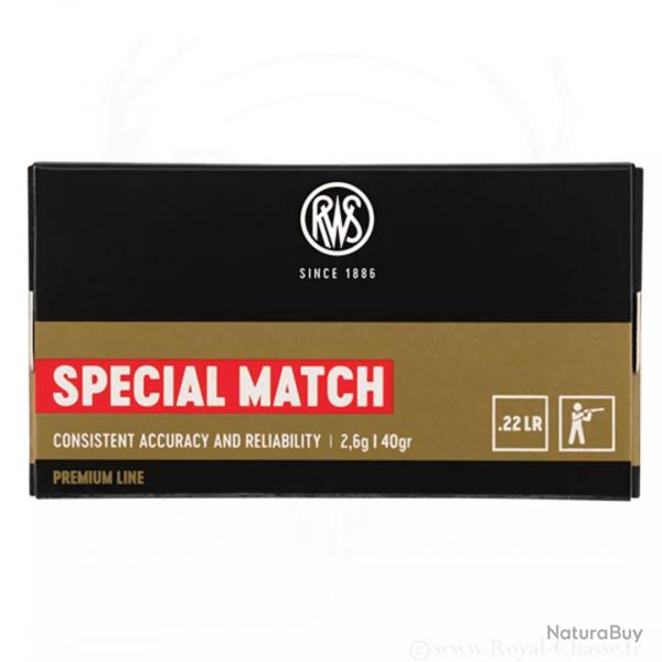 Boite de 50 balles RWS Special Match Cal.22Lr 40Grs