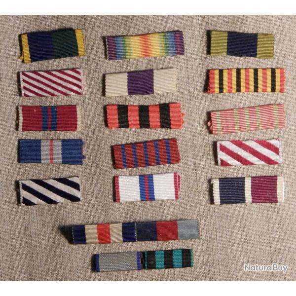 Lot 17 rubans pour ordres et mdailles d'Angleterre