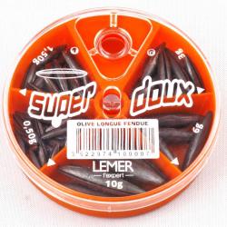 PLOMB BOITE OLIVE LONGUE X5 - FENDUE - LEMER