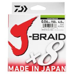 TRESSE JBRAID 8B VERTE 150M - 8KG - 13/100 - DAIWA