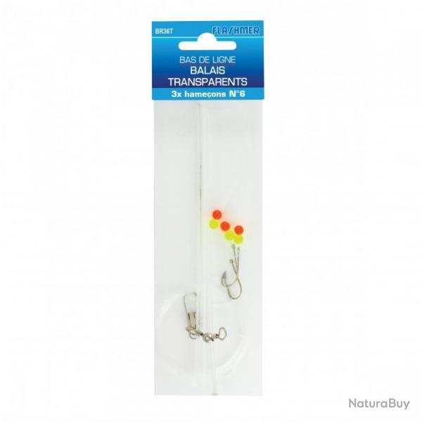 BAS DE LIGNE BALAIS TRANSPARENTS 3 HAM - 6 - FLASHMER