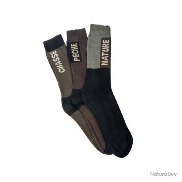 LOT 3 PAIRES CHAUSSETTES OUTDOOR - 39/42 - THIERRY