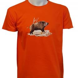 TEE SHIRT SANGLIER ORANGE BARTAVEL