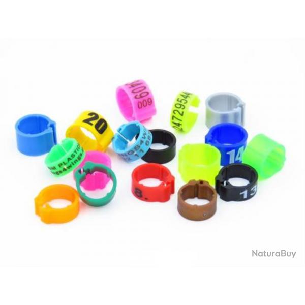 BAGUES A CLIP PLASTIQUE 9MM X50 - Orange fluo - RINGS4WINGS