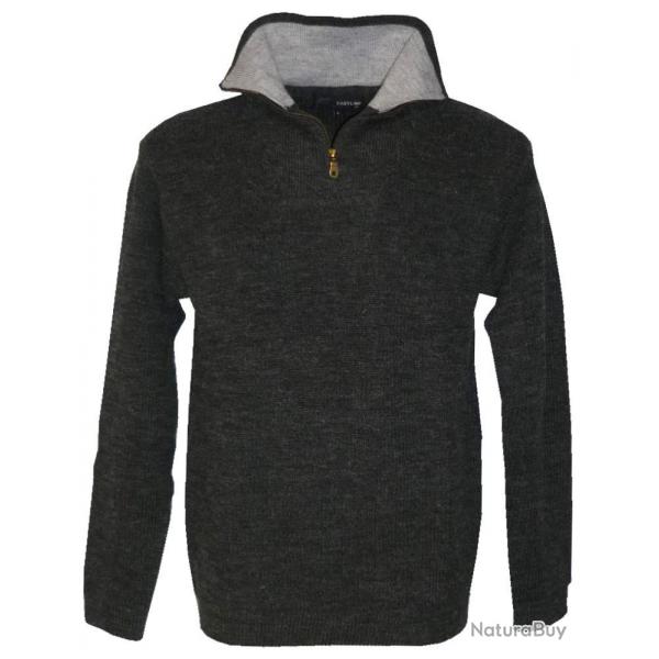 PULL COL ZIP CAMIONNEUR ANTHRACITE - 3XL - KALAHARI