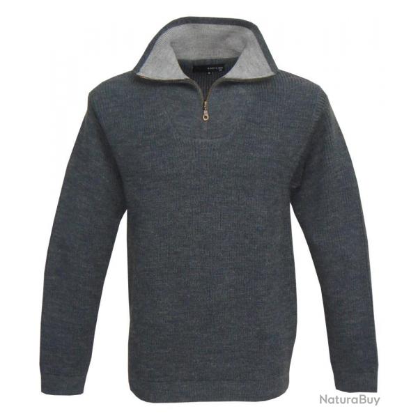 PULL COL ZIP CAMIONNEUR JEAN - S - KALAHARI