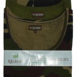 LOT DE 2 DEBARDEURS UNIS ET CAMO CE KALAHARI
