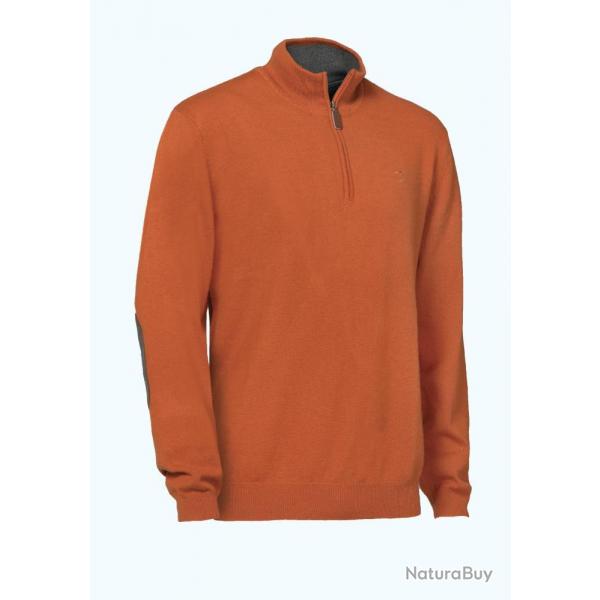 PULL COL ZIP WINSLEY ROUILLE - L - CLUB INTERCHASSE