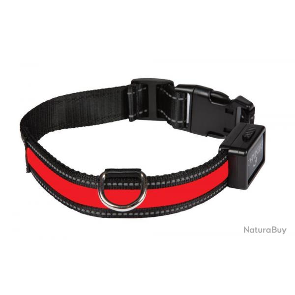 COLLIER LUMINEUX RECHARGEABLE ROUGE - M - EYENIMAL