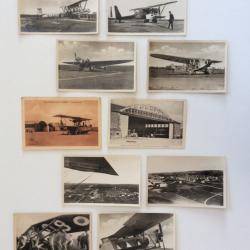 LOT 10 CARTES-POSTALES AVIATION / ISTRES ET BERRE / AVIONS - HANGARS - HYDRAVION - CAMP MILITAIRE