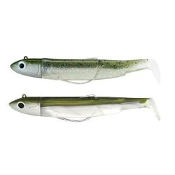 LEURRE BM90 DOUBLE OFFSHORE 10G - KHAKI + GHOST MINNOW - FIIISH