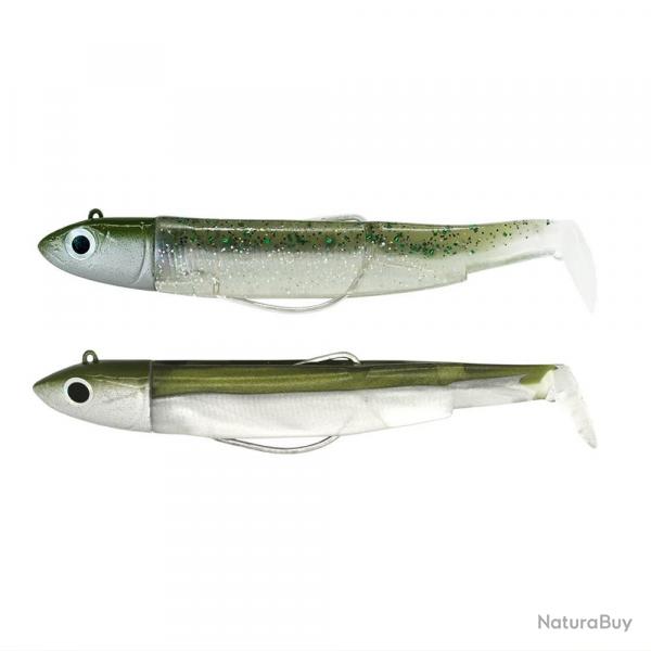 LEURRE BM90 DOUBLE OFFSHORE 10G - KHAKI + GHOST MINNOW - FIIISH