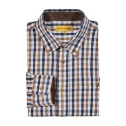 CHEMISE NANCAY BLEU MARRON - S - PROHUNT