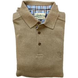 SWEAT COL BOUTONNE BEIGE LOVER GREEN