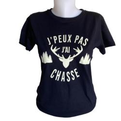 TSHIRT FEMME JPEUX PAS CHASSE NOIR BARTAVEL