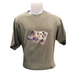 TEE SHIRT SANGLIER KAKI BARTAVEL