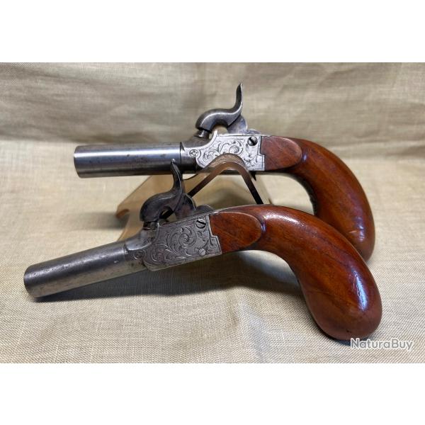 Trs belle paire de pistolet  percussion en parfait tat - 1840 / 1860